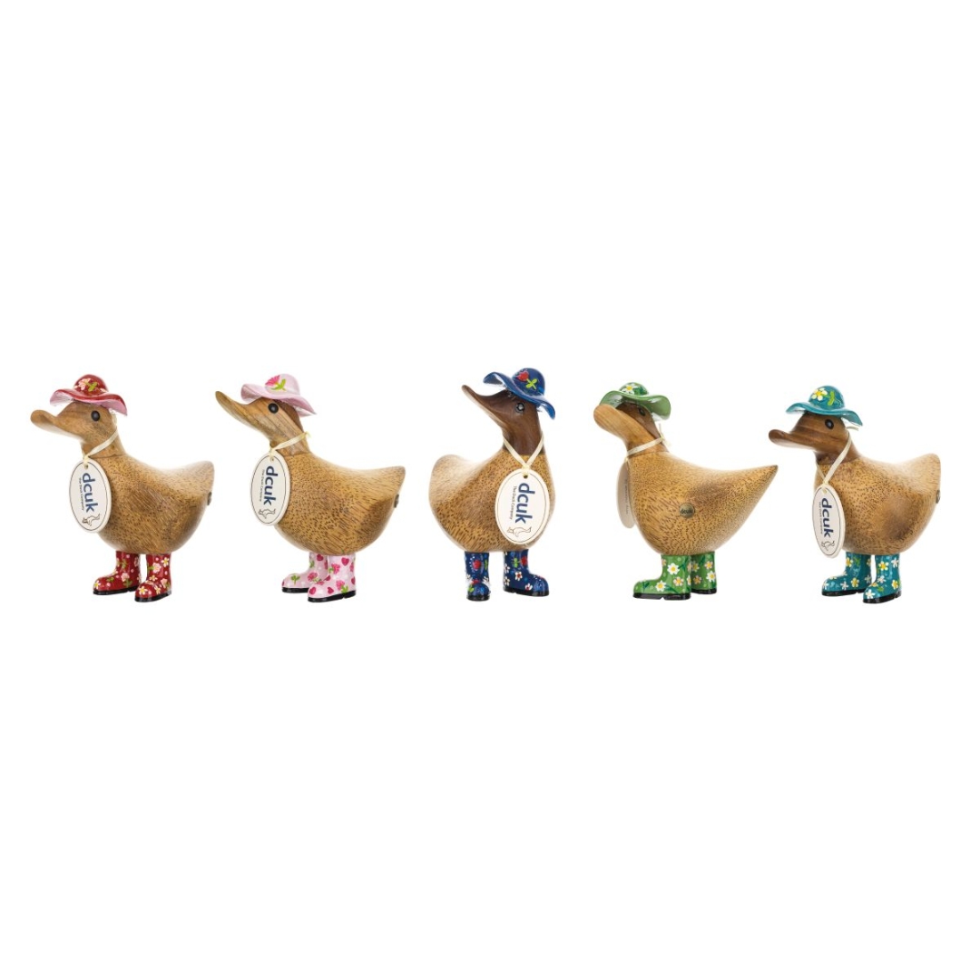 Floral Hat & Welly Ducky