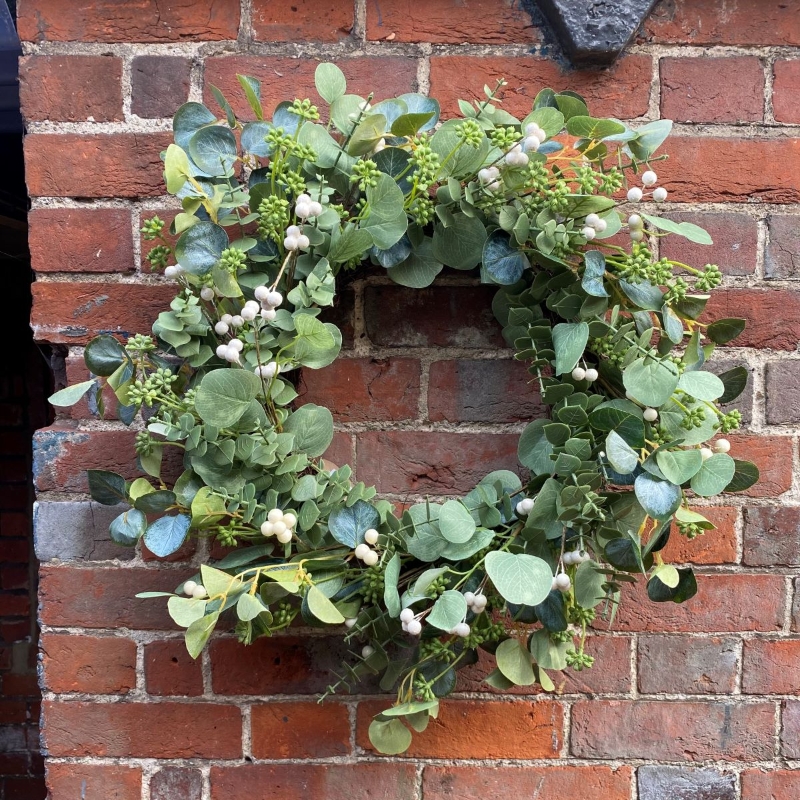 Artificial Eucalyptus & Snowberry Wreath - buy online or ...