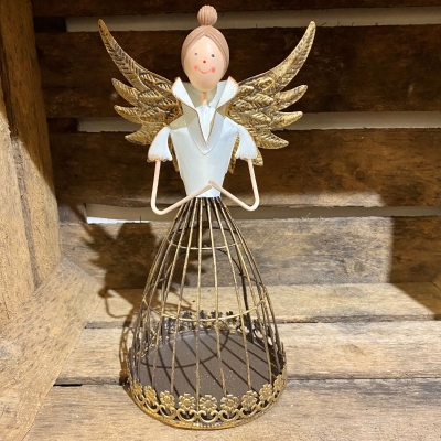 Antique Gold Angel Tealight Holder