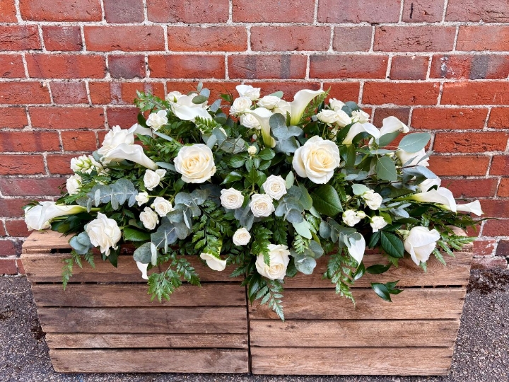 Classic White Casket Spray