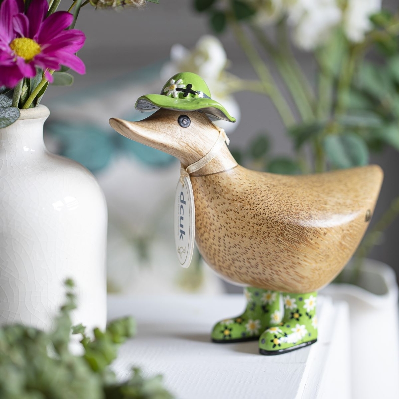 Floral Hat & Welly Ducky