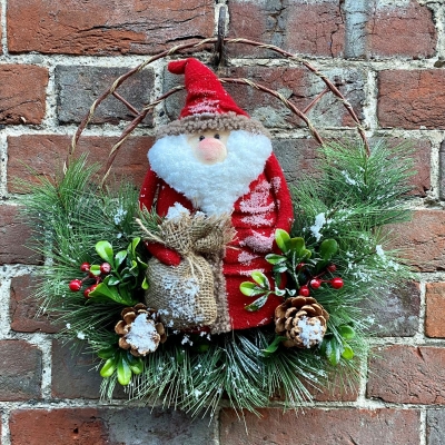 Snowy Santa Wreath