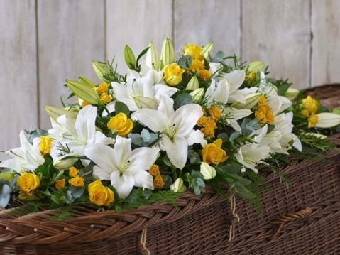 Rose & Lily Casket Spray