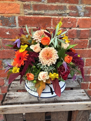 Autumn Elegance Hatbox Arrangement