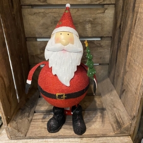 Bobbing Metal Glitter Santa