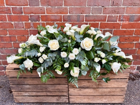 Classic White Casket Spray