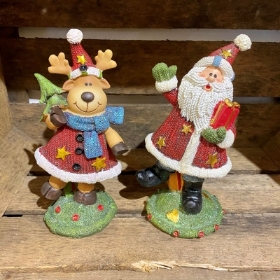 Jolly Santa and Reindeer